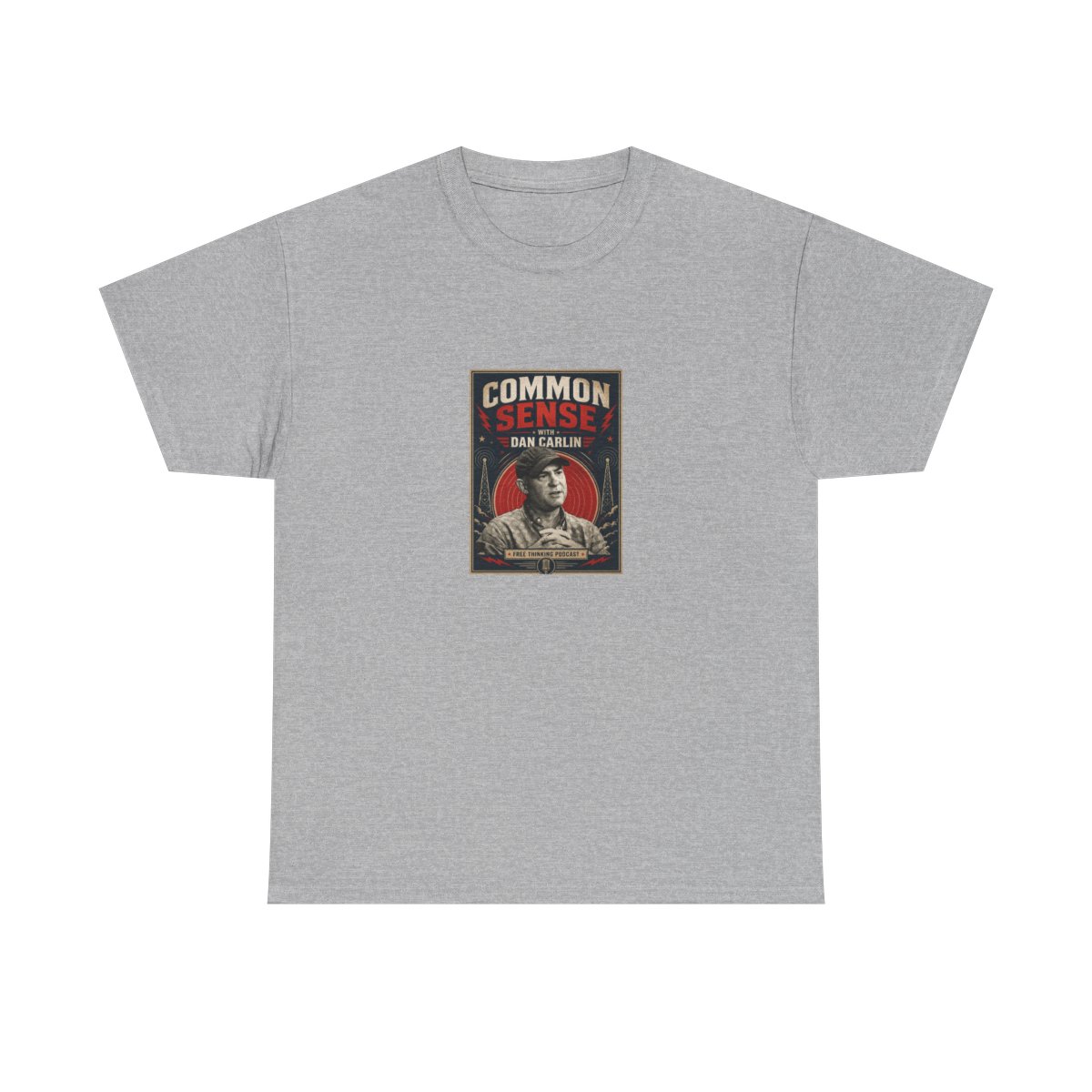 Dan Carlin’s Common Sense "Common Sense with Dan Carlin" Unisex Tee - alternate angle 3, merchandise