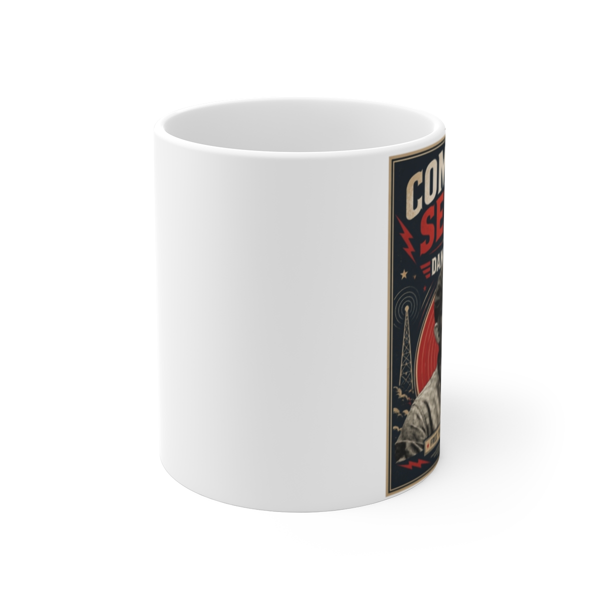 Dan Carlin’s Common Sense "Common Sense with Dan Carlin" White Mug - alternate angle 1, merchandise